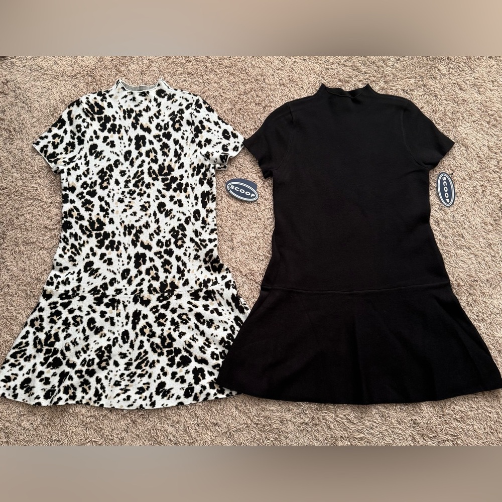 Scoop Women’s 38 Inch Flare Pullover Sweater Dresses (2) Size: L (12-14)